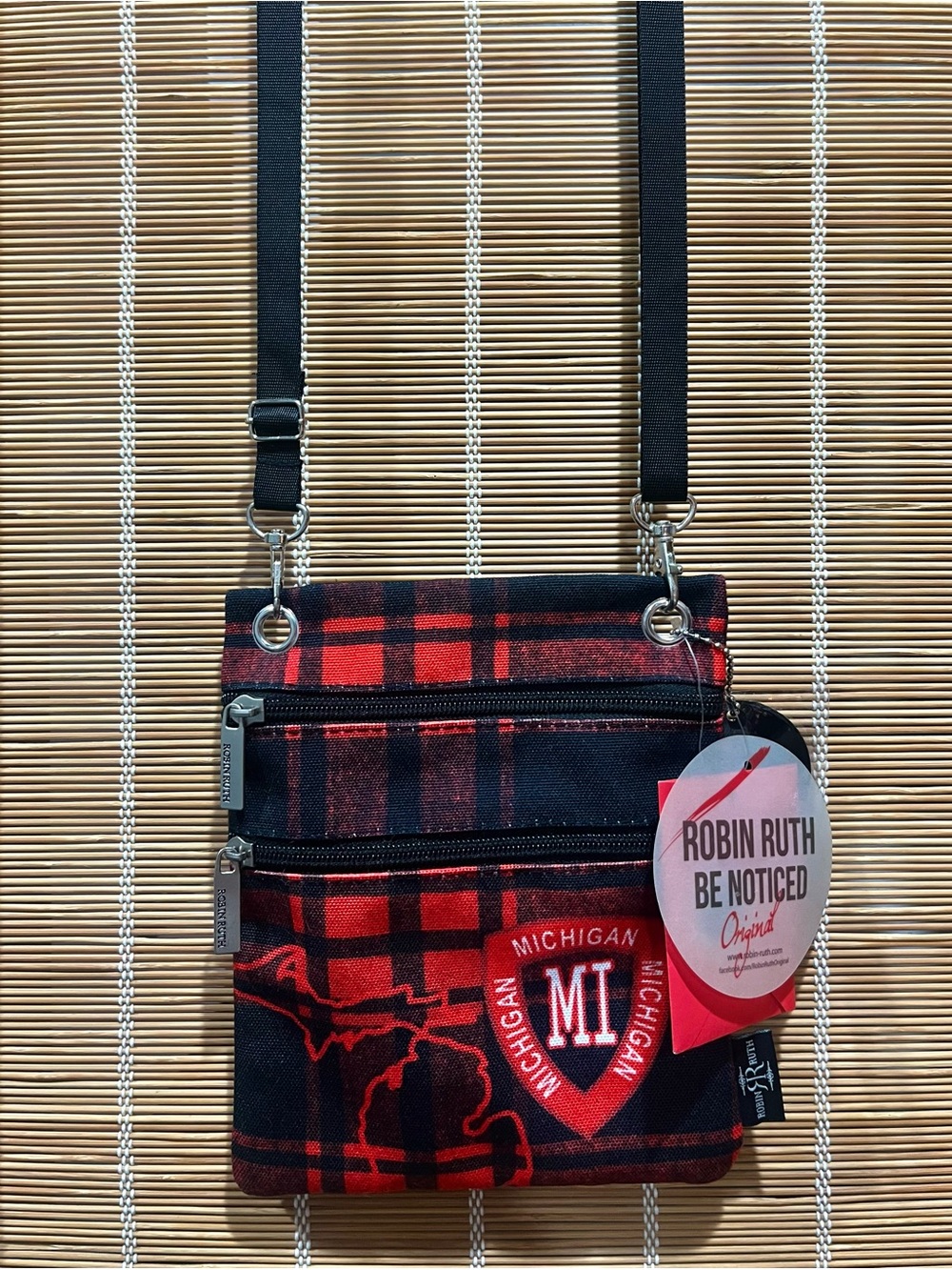 Robin Ruth MI buffalo plaid crossbody